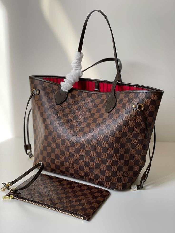 Lv leather neverfull bag
