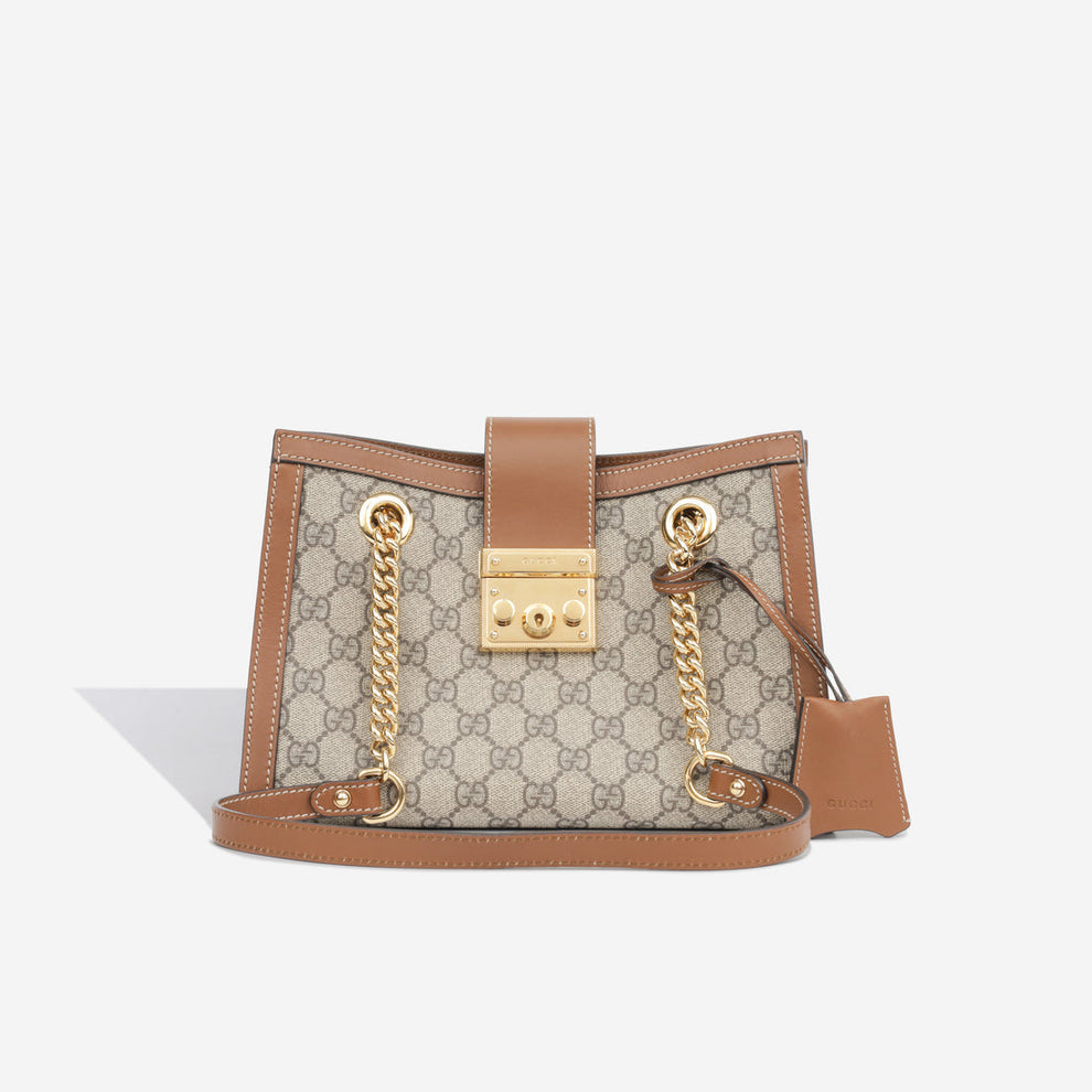 Gucci Supreme Canvas and Leather Small Padlock Tote