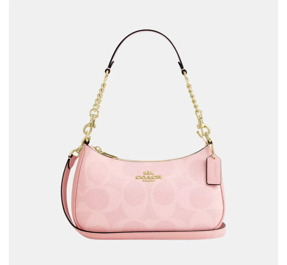 Coach Teri Shoulder Bag In Signature Canvas (Powder Pink)