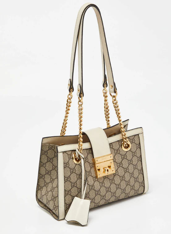 Gucci Supreme Canvas and Leather Small Padlock Tote