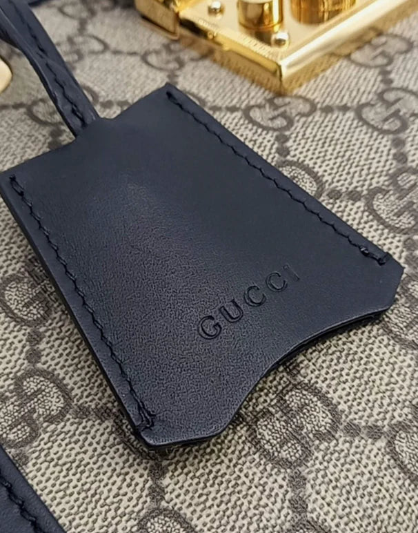 Gucci Supreme Canvas and Leather Small Padlock Tote