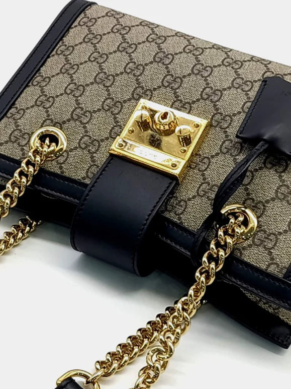 Gucci Supreme Canvas and Leather Small Padlock Tote