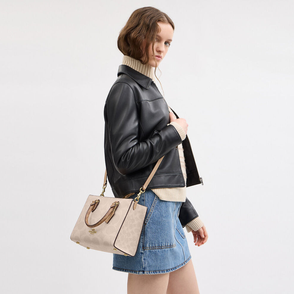 Coach Maggie Small Tote Bag In Blocked Signature Canvas